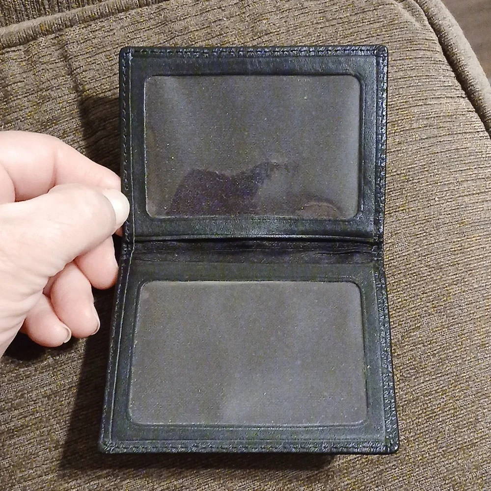 Black Leather Men's ID wallet